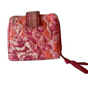 Vera‎ Bradley Snap Zipper Coin Purse Credit Card ID Pink Floral Wallet Vintage